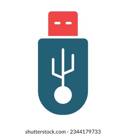 Pen Drive Glyph Two Color Icon For Personal And Commercial Use.
