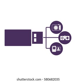 pen drive hosting data center icon image, vecctor illustration