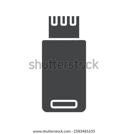 pen drive icon simple filled symbol vector