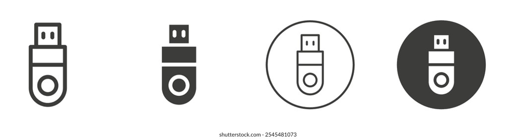 Ícone de pen drive Simples contorno do logotipo do vetor