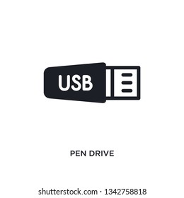 pen drive isolated icon. simple element illustration from electronic stuff fill concept icons.