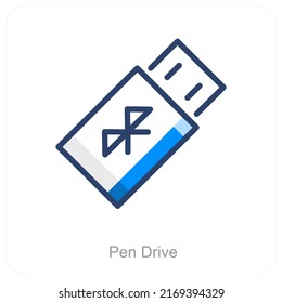 Pen Drive And USB Icon Concept