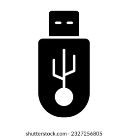 Pen Drive Vector Glyph Icon For Personal And Commercial Use.
