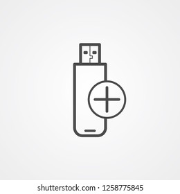 Pen drive vector icon sign symbol