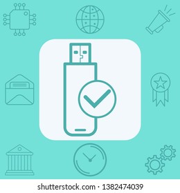 Pen drive vector icon sign symbol