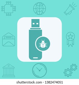Pen drive vector icon sign symbol