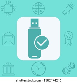 Pen drive vector icon sign symbol
