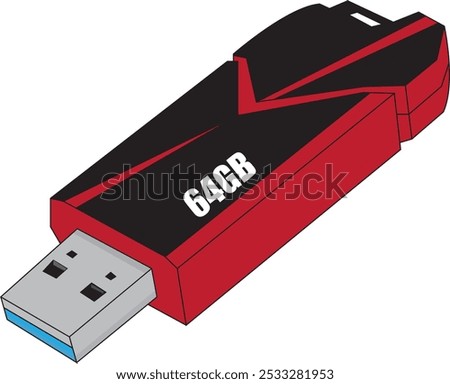 pen drive vector illustration . vector art . pen drive 64Gb. Pen drive 