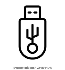 Pen Drive Vector Line Icon Design