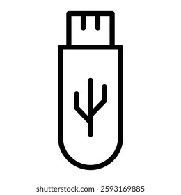 Pen Drive Vector Line Icon Design