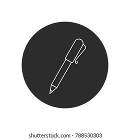 Pen Edit circle icon. Vector isolated round button illustration.