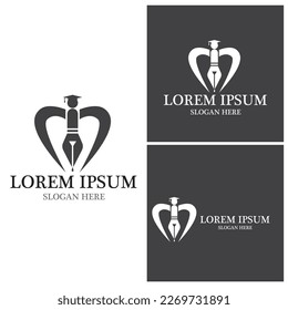 Pen Education Logo Template vector icon illustration design