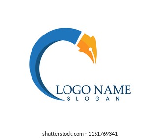 Pen education logo vector template