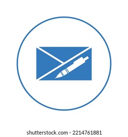 Pen email envelope send icon | Circle version icon |