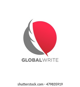 Pen Feather Circle logo