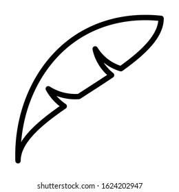 pen feather diagonal shape of bird wing icon vector