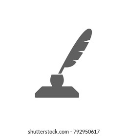 Pen with feather icon vector
