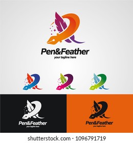 Pen & Feather Logo Designs Template