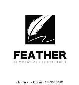 Pen and Feather Logo Vector