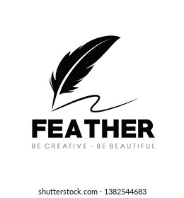 Pen and Feather Logo Vector