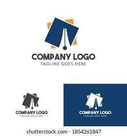 Pen feather pencil writing logo design. Inspiration logo design. Template Vector Illustration.