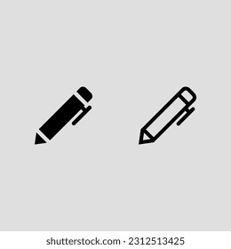 pen fill and outline icon set isolated vector illustration