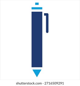 Pen Flat Blue Icon Style