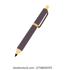 Caneta em estilo desenhado à mão plana para artigos de escritório e conceitos de escrita. Adequado para documentos, visuais de planejamento e ilustrações de negócios.