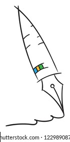 pen flat hand drawn vector