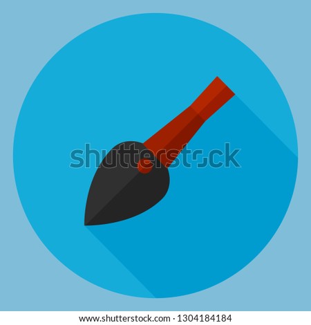 Pen flat icon in circle. Illustration of pen icon. Fountain pen flat icon with long shadow.