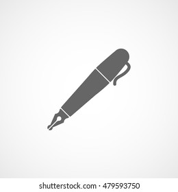 Pen Flat Icon On White Background