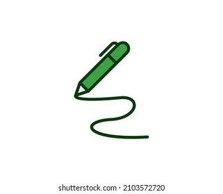 Pen flat icon. Single high quality outline symbol for web design or mobile app.  House thin line signs for design logo, visit card, etc. Outline pictogram EPS10