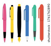 Pen flat, vector illustration isolated on white background
