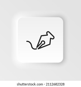 Pen, freeform vector icon. Element of design tool for mobile concept and web apps vector. Thin neumorphic style vector icon for website design