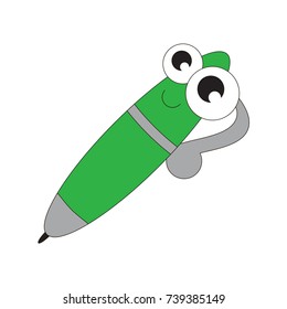 Pen funny and cute cartoon outlined illustration with thin line black stroke