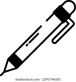 Pen glyph and line vector illustration