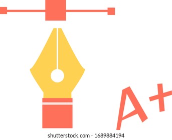 A pen. Graphic design element.Vector. white background.