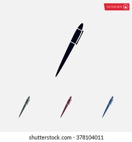 Pen a gray background, vector icon