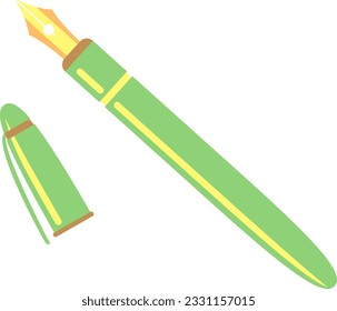 Pen with green color icon vector illustration