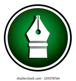 Pen green round icon