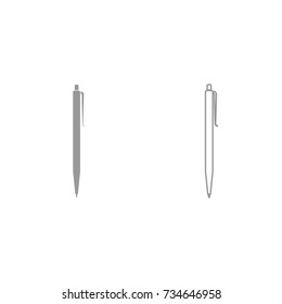 Pen grey set icon .
