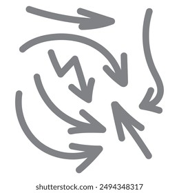 Pen hand drawn arrows set_ black