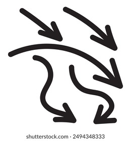 Pen hand drawn arrows set_ black