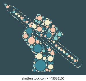 pen hand shape vector design by color point