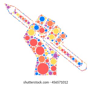 pen hand shape vector design by color point