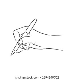 Stift in der Hand, Vektorillustration-Skizze