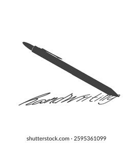 a pen with handwriting without background