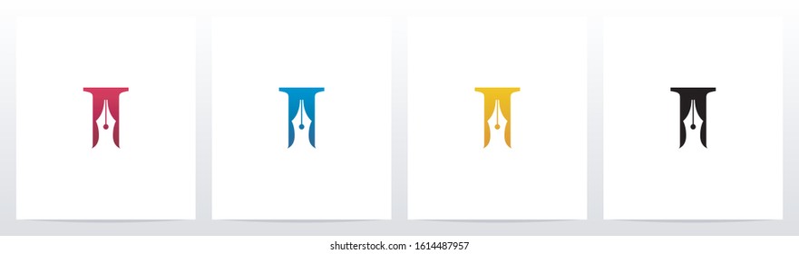 Pen Head On Letter Logo Design I
