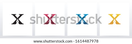 Pen Head On Letter Logo Design X