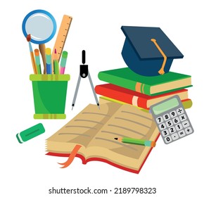 pen holder books school stationery set